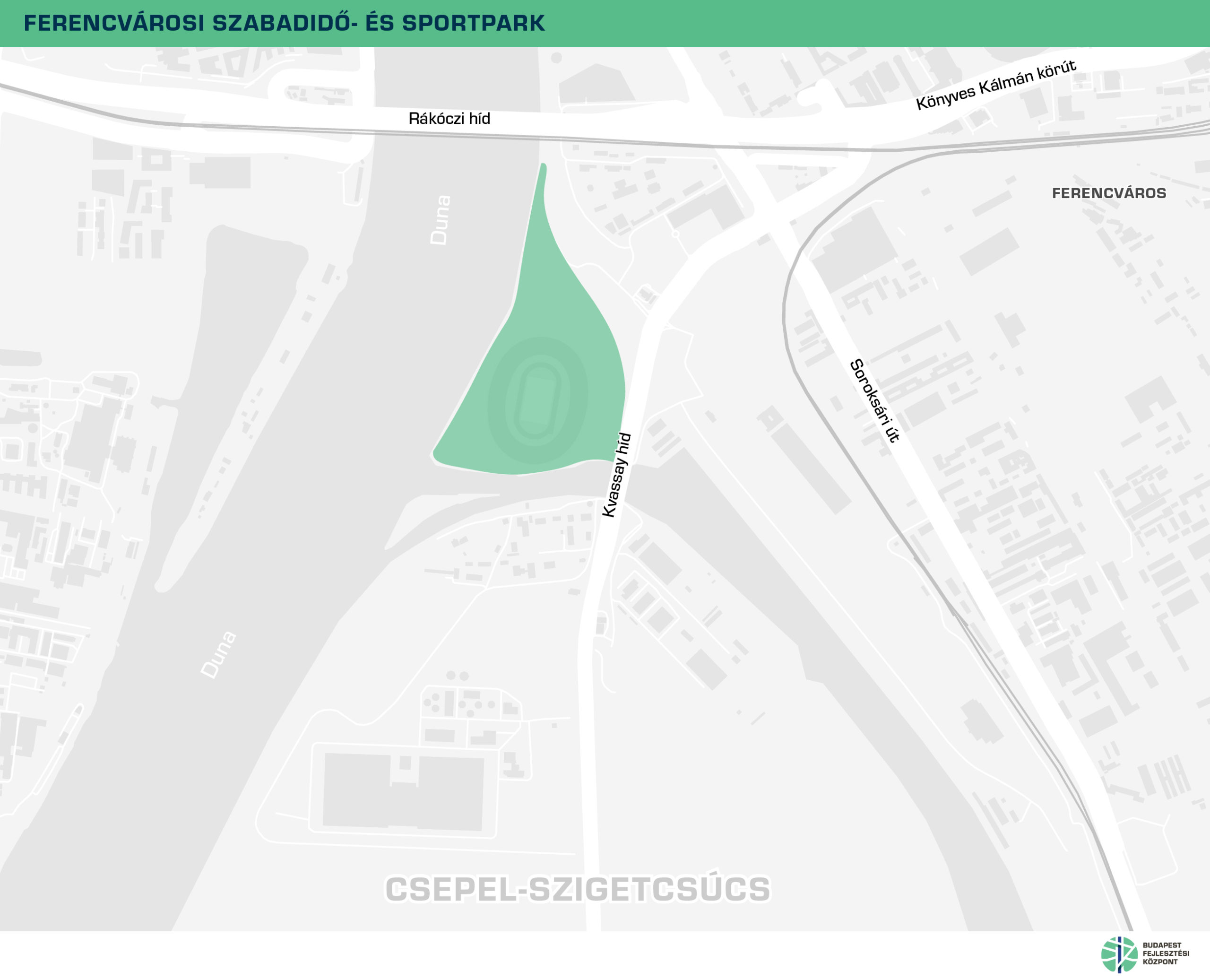 Ferencvárosi szabadidőpark térkép